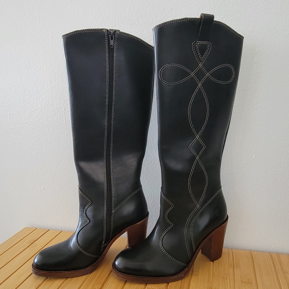 FRYE Corinne Tall Deco Stitch Boots - Picture 2 of 4